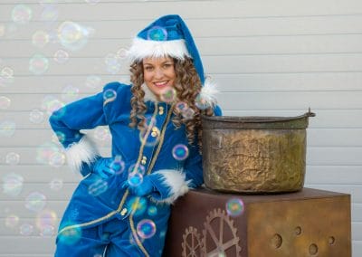 Straattheater met Kerstelf